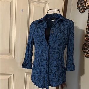 Navy Floral Button Down Shirt